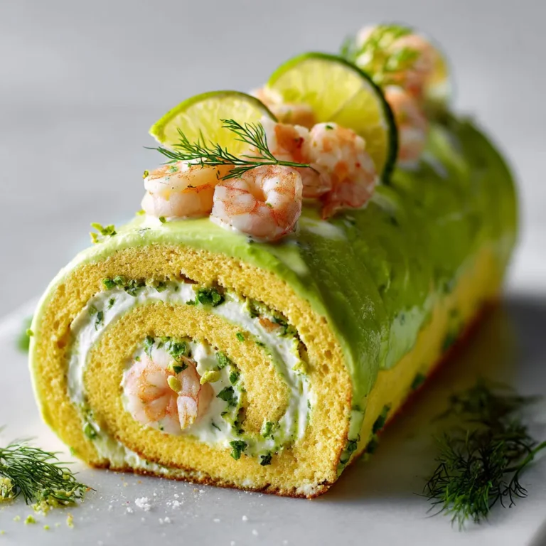 Bûche festive aux crevettes, avocat et citron vert