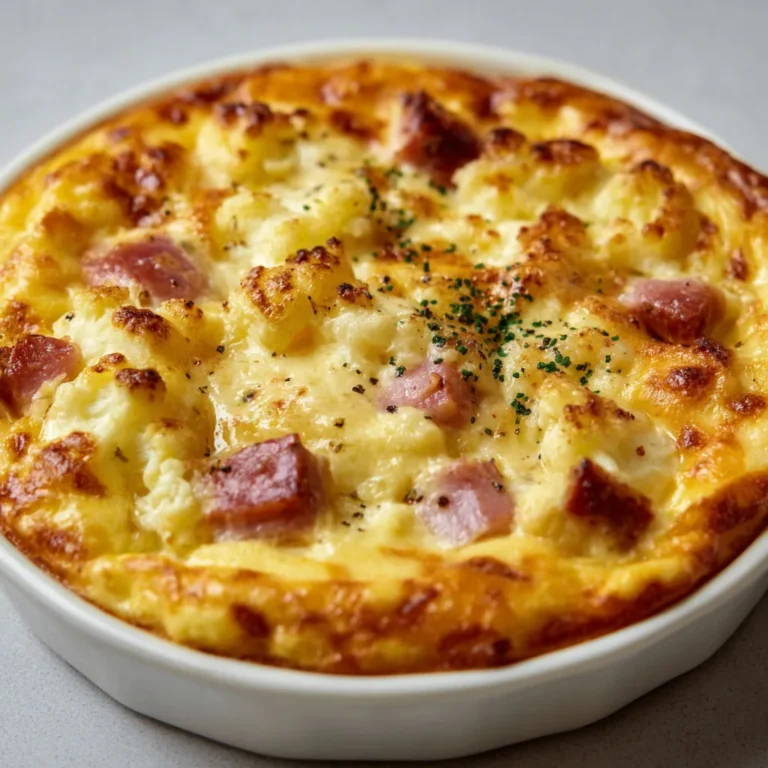 Clafoutis léger au chou-fleur et jambon : recette savoureuse