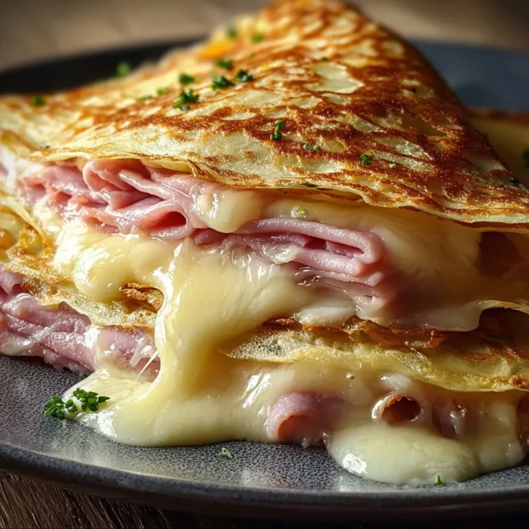 Délice croustillant : crêpe au jambon et fromage fondant