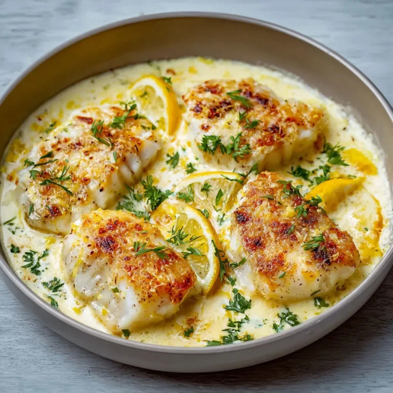 Délice de cabillaud crémeux au parmesan et citron