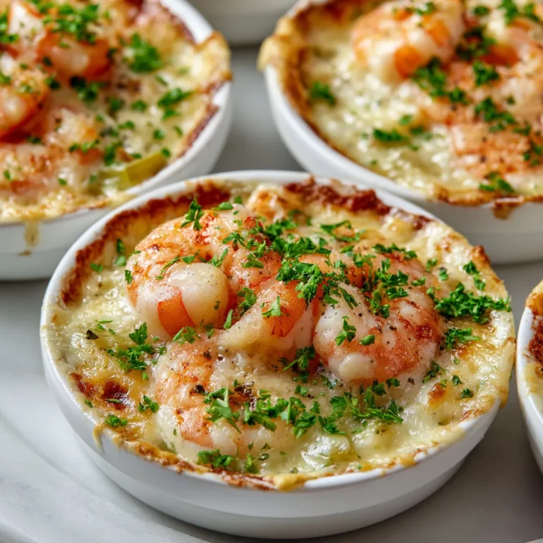 Délice de cassolettes aux crevettes, poireaux et crème