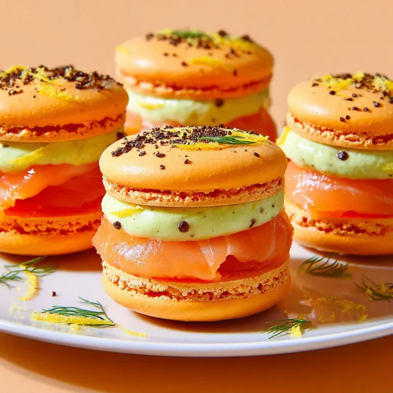 Délice de macarons au saumon, avocat et citron