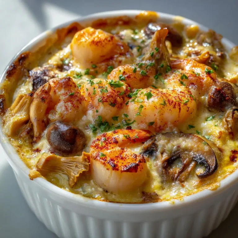 Délice de mer : Noix Saint-Jacques, Gambas, Girolles