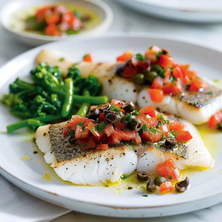 Délice de poisson blanc avec sauce aux olives provençale