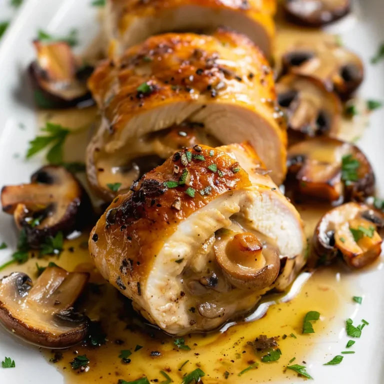 Délice de poulet farci aux champignons et fromage