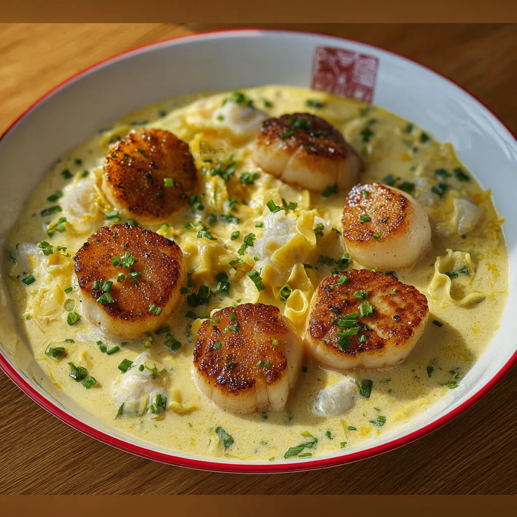 Délice de Saint-Jacques en Sauce Normande