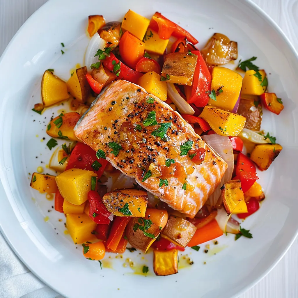 Délice de saumon enrobé de chutney de mangue