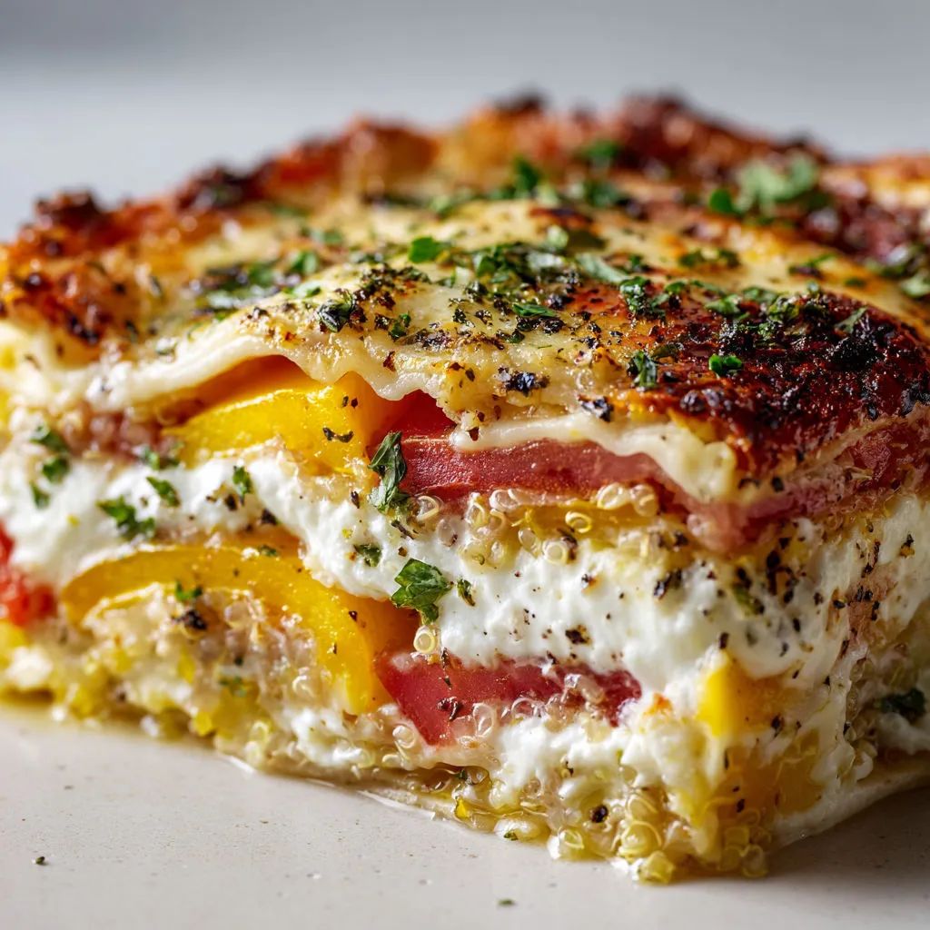 Délice estival: lasagnes froides poivrons et quinoa
