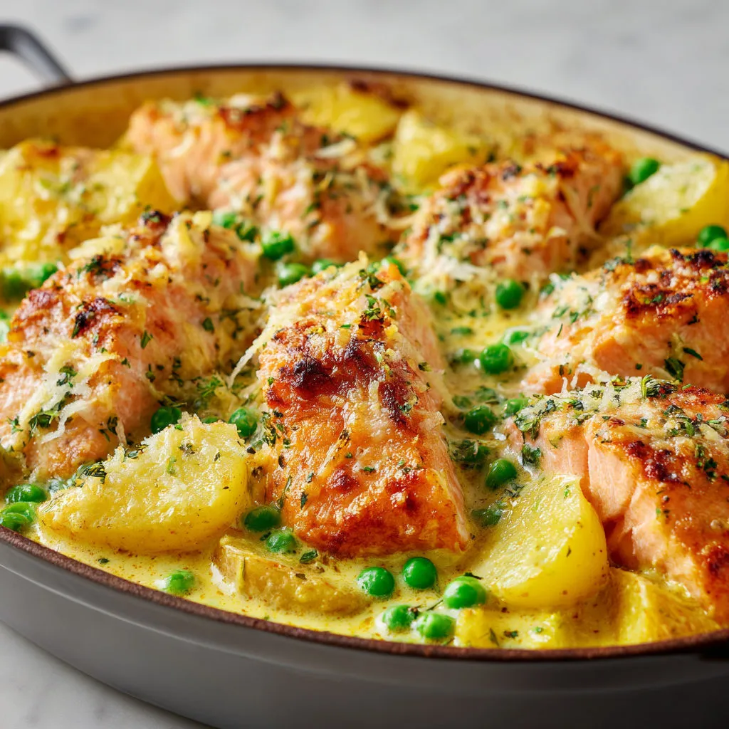 Délice exotique : cassolette saumon au coco et curry