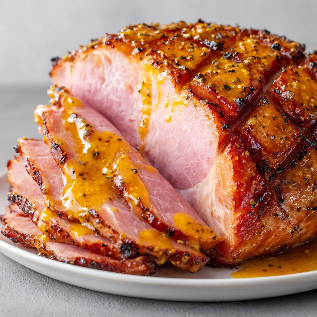 Délice festif : Jambon de Noël à la moutarde et miel