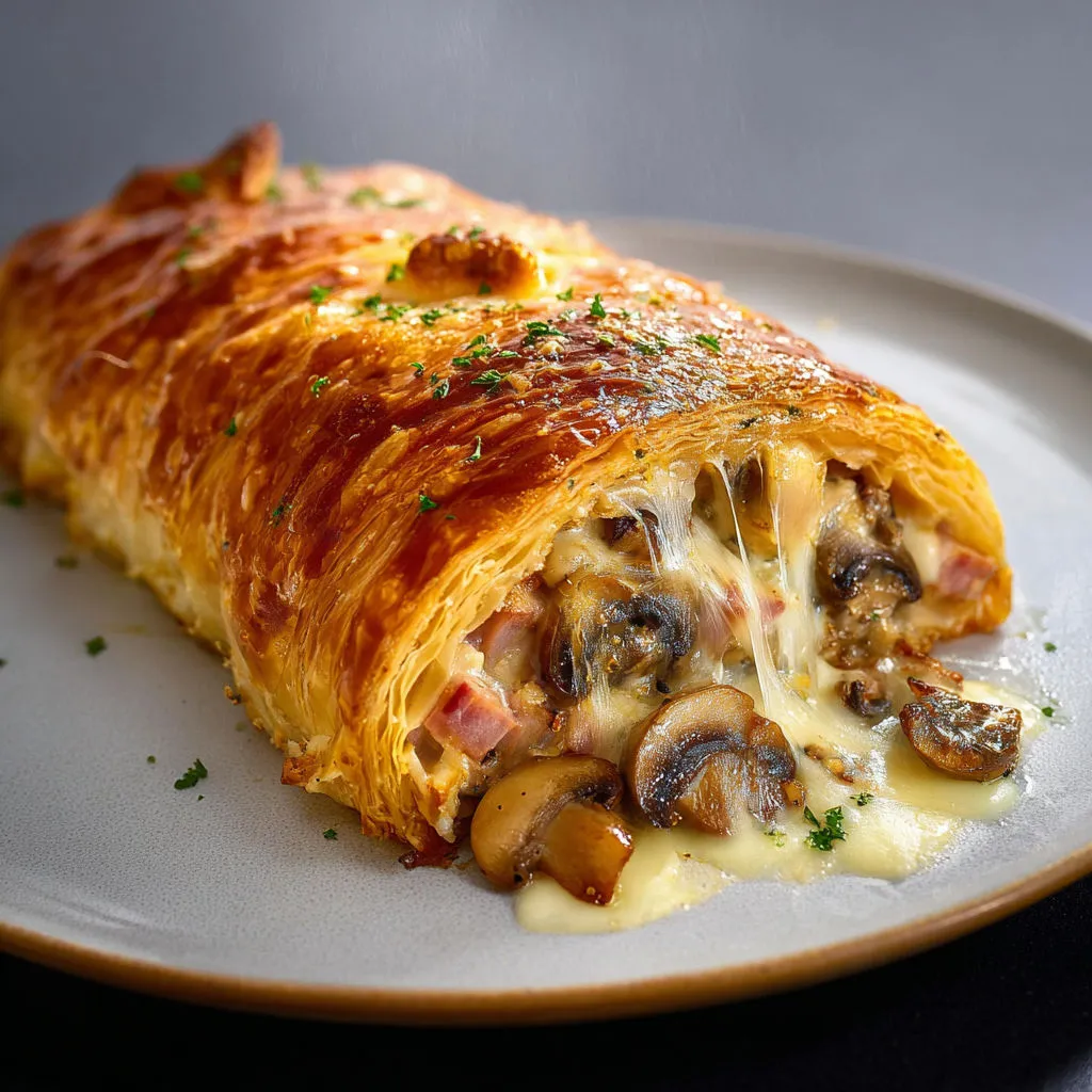 Délice feuilleté champignons et jambon: recette facile et savoureuse