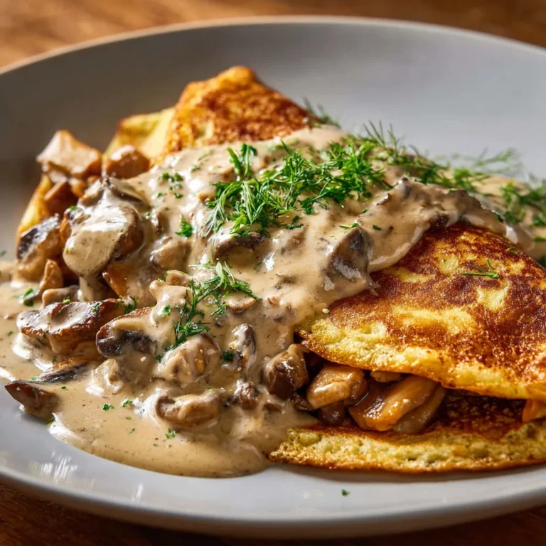 Délice matinal: Pancakes à la crème de champignons
