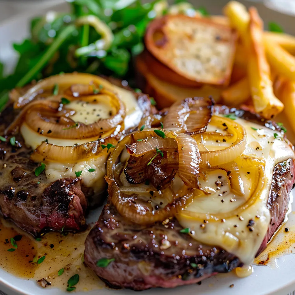Délice parisien : steak fondant au fromage coulant