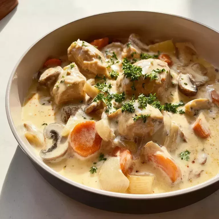 Délicieuse Blanquette de Poulet aux Champignons Maison
