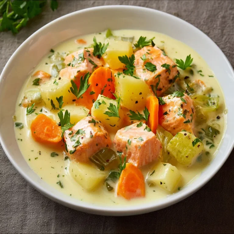 Délicieuse blanquette de saumon aux poireaux et carottes