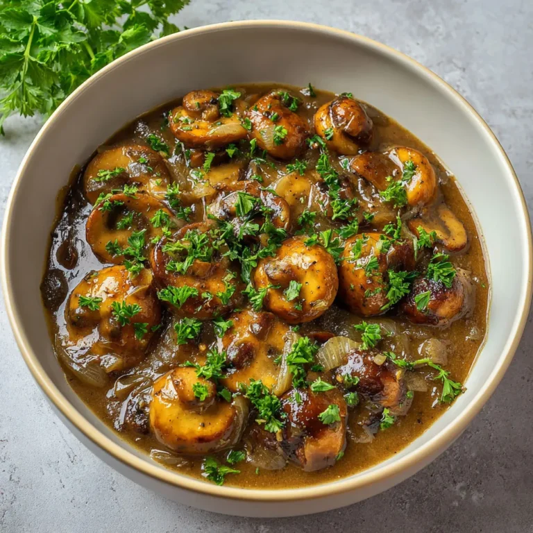 Délicieuse carbonnade de champignons à la bière brune