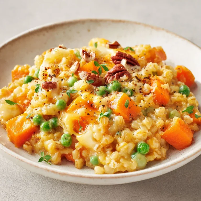 Délicieuse casserole d'orge au fromage cheddar !