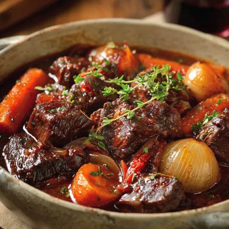 Délicieuse daube de bœuf provençale aux saveurs ensoleillées