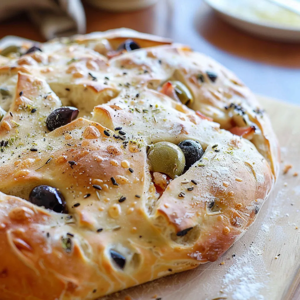 Délicieuse fougasse aux olives et lard : recette provençale.