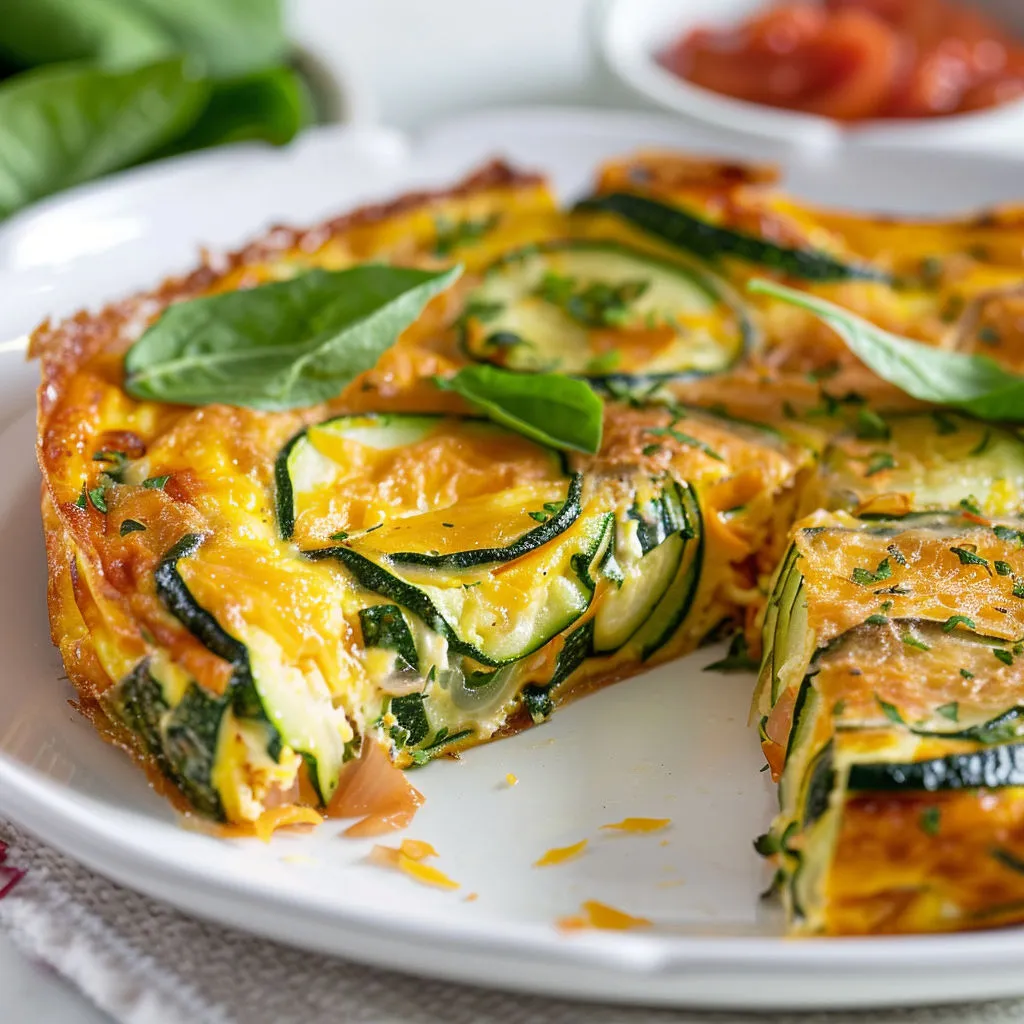Délicieuse frittata aux légumes verts et cheddar