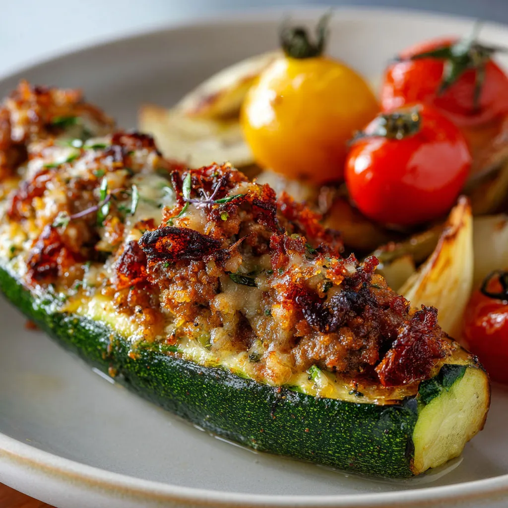 Délicieuse recette de courgettes farcies au veau et parmesan