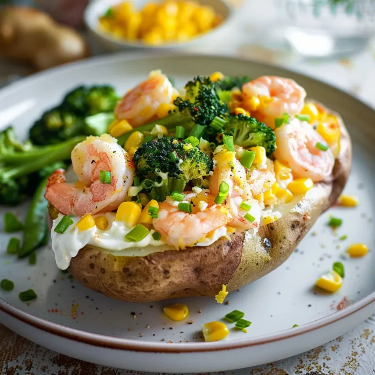 Délicieuse recette de pommes de terre au brocoli et crevettes