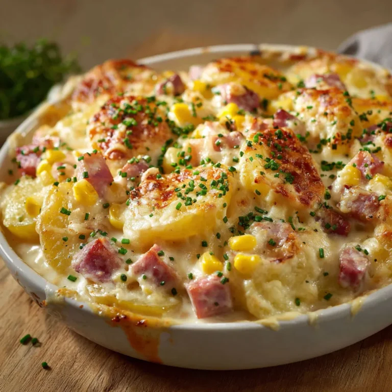 Délicieuse recette de pommes de terre au jambon et maïs