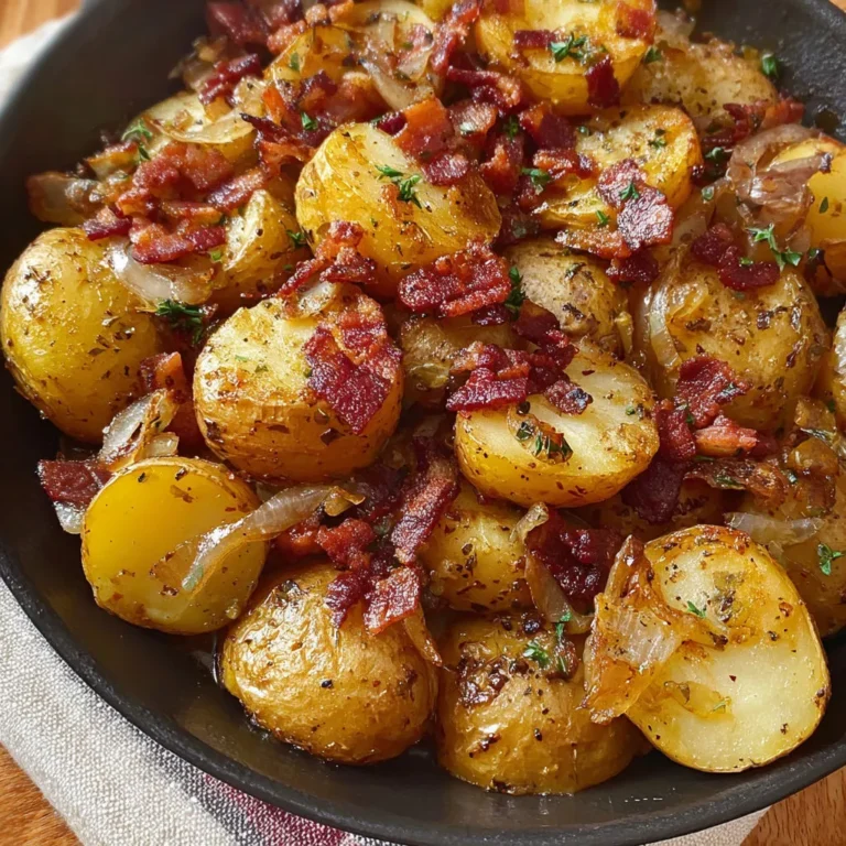 Délicieuse recette de pommes de terre aux oignons et lardons