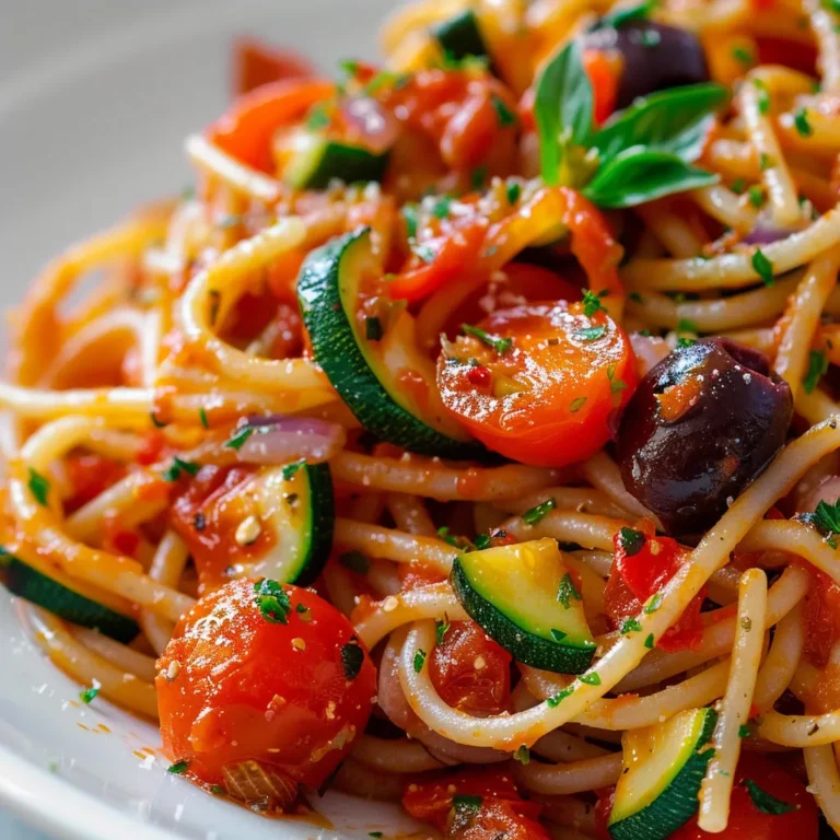 Délicieuse recette de spaghettis tomates, courgettes et basilic