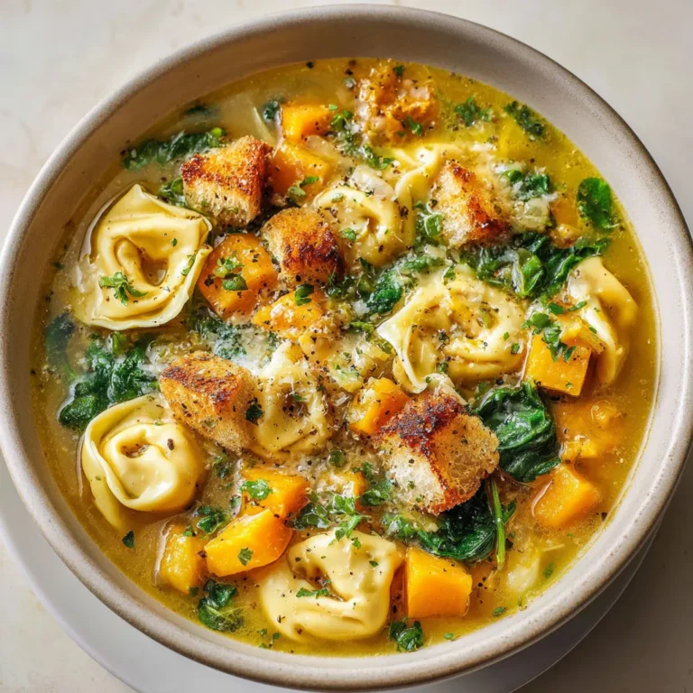 Délicieuse soupe aux tortellinis et courge: recette facile et savoureuse