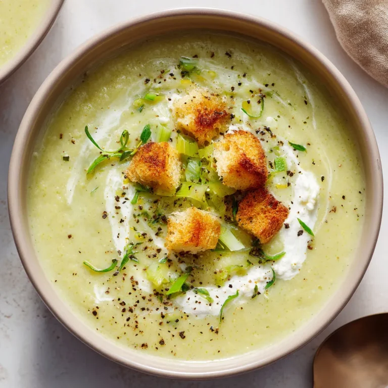 Délicieuse soupe de poireaux crémeuse au Boursin