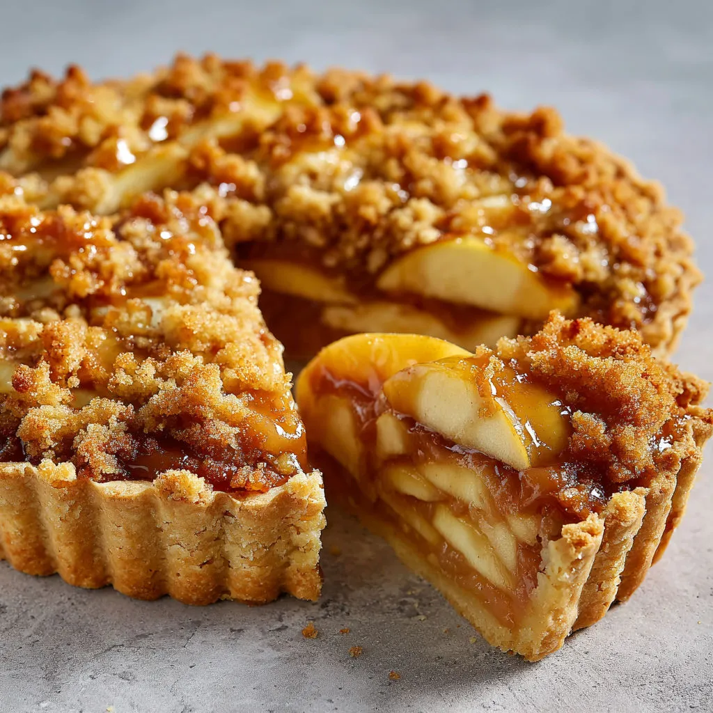 Délicieuse tarte aux pommes façon crumble croustillant