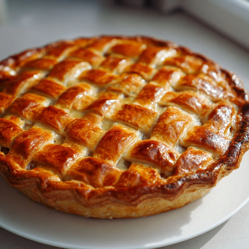 Délicieuse tourte poulet légumes: recette savoureuse et facile.