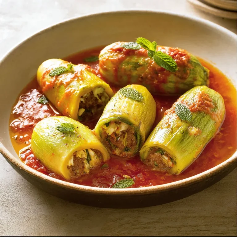 Délicieuses courgettes farcies à la mode kousa mahshi