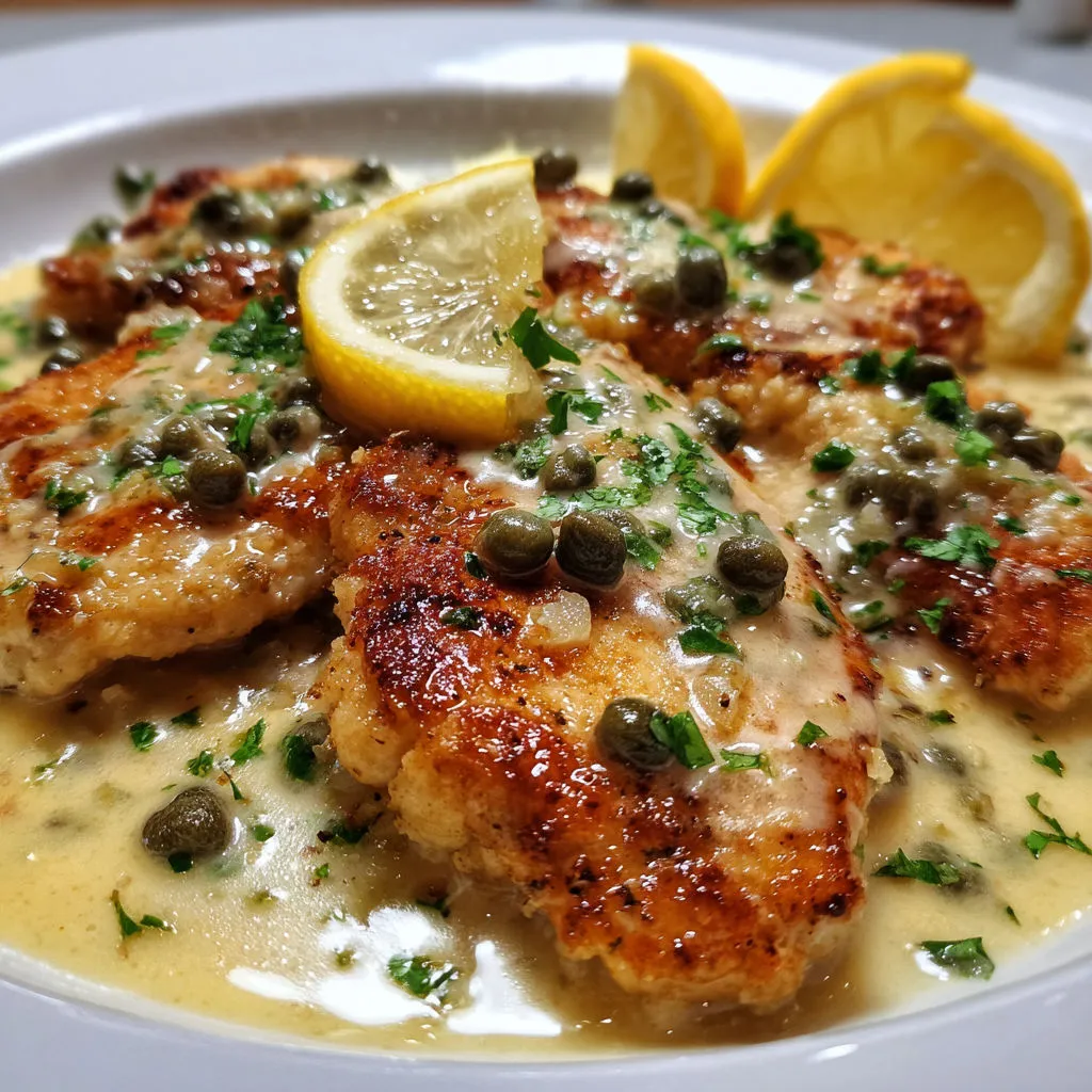 Délicieuses escalopes de poulet au citron et câpres