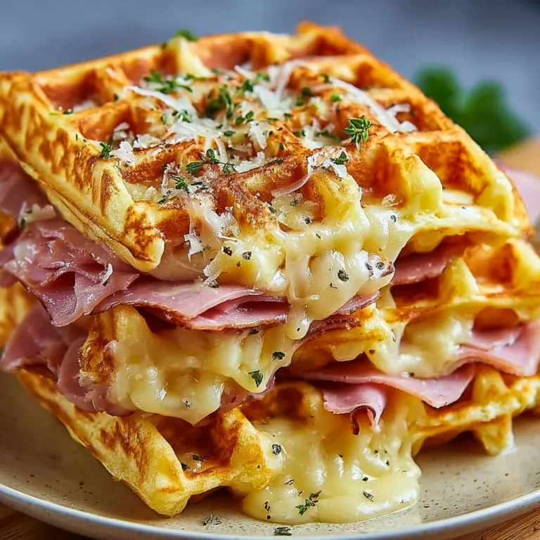 Délicieuses gaufres au jambon et fromage moelleuses