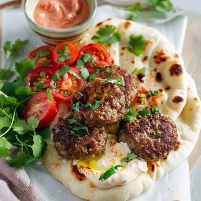 Délicieuses keftas de boeuf sur naan croustillant