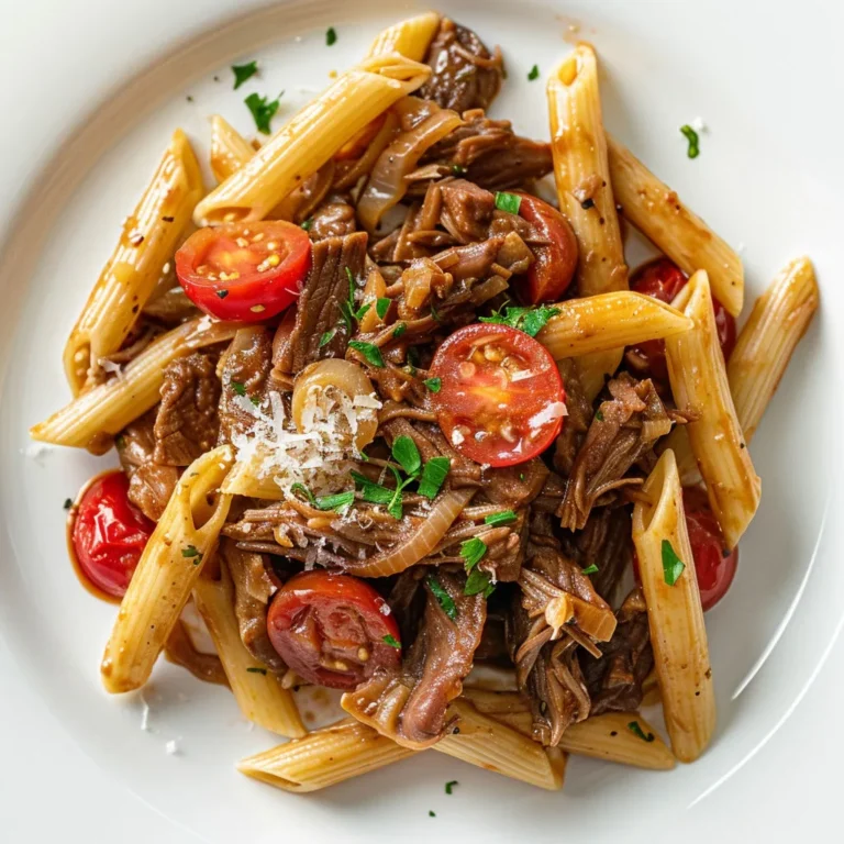 Délicieuses pâtes au boeuf braisé à la provençale