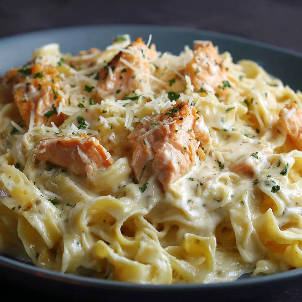 Délicieuses pâtes au saumon prêtes en un clin d'œil