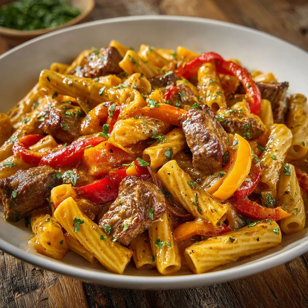 Délicieuses pâtes à la bolognaise et aux poivrons sautés