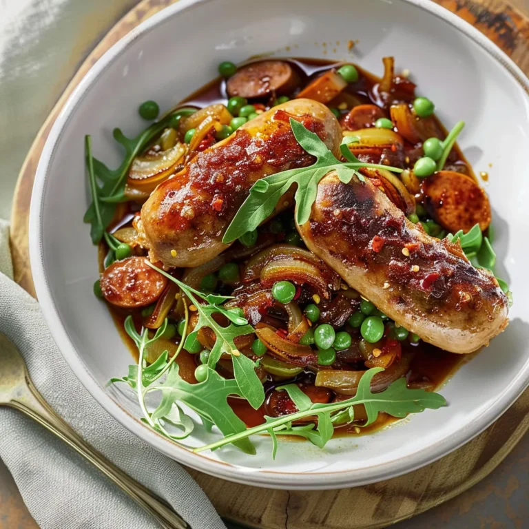 Délicieuses saucisses italiennes mijotées au vin rouge