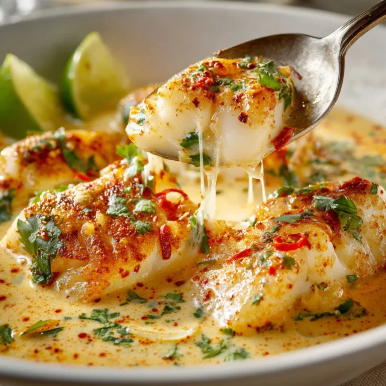 Délicieux cabillaud épicé en sauce lait de coco