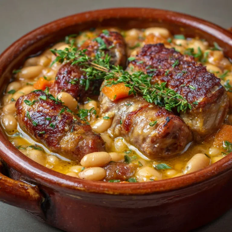 Délicieux cassoulet maison : haricots, canard et porc fondants