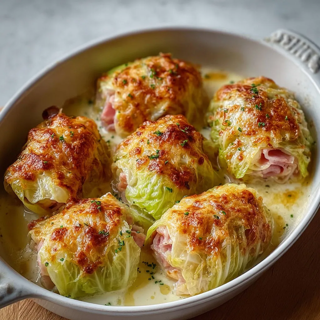 Délicieux choux farcis au fromage et jambon: recette facile