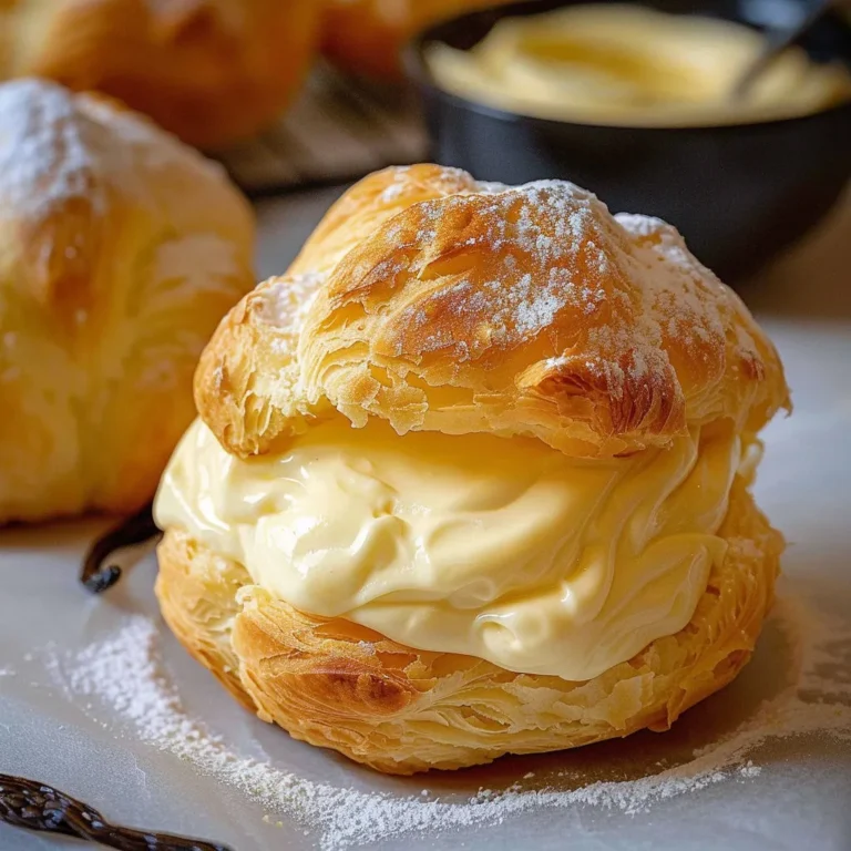 Délicieux choux garnis de crème pâtissière maison