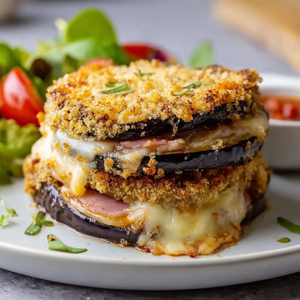 Délicieux cordon bleu d'aubergine fait maison