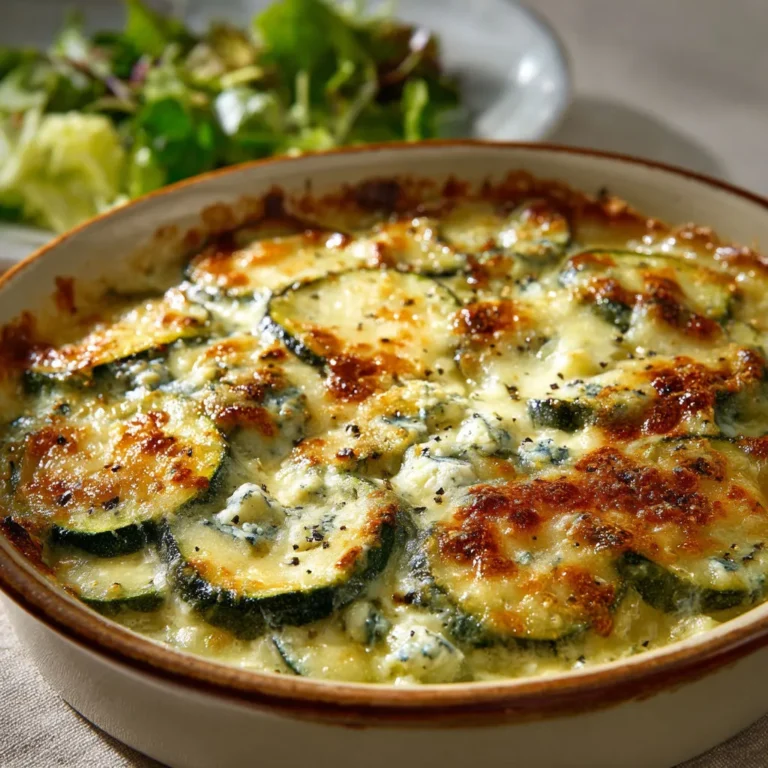 Délicieux gratin de courgettes au fromage Bleu d'Auvergne