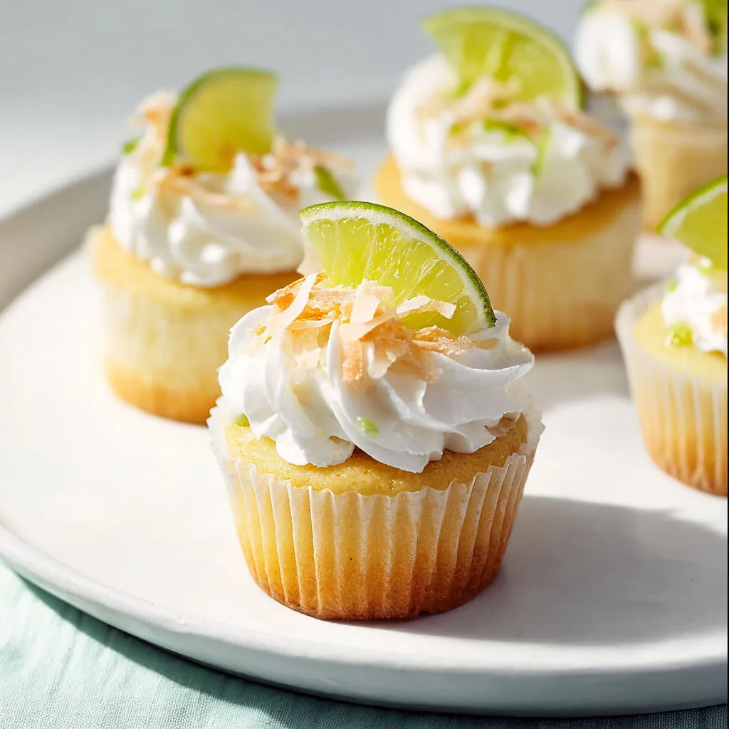 Délicieux mini-cupcakes citron vert et crème de coco