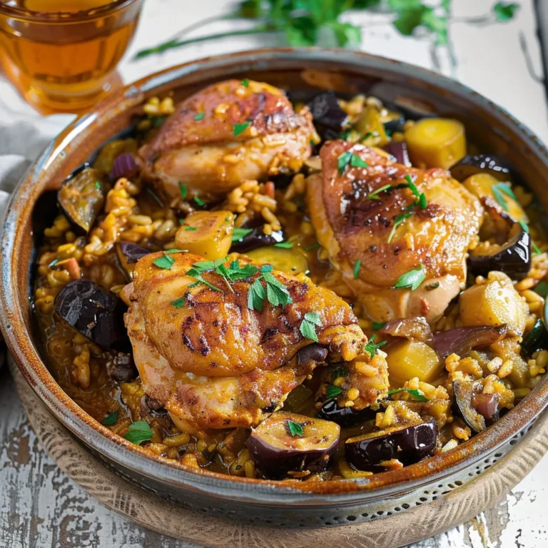 Délicieux poulet mijoté aux pruneaux et épices