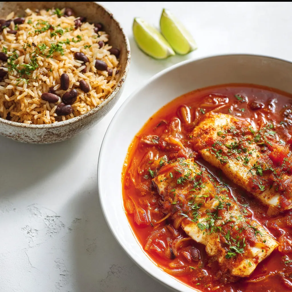 Délicieux riz mexicain au poisson et tomates fraîches
